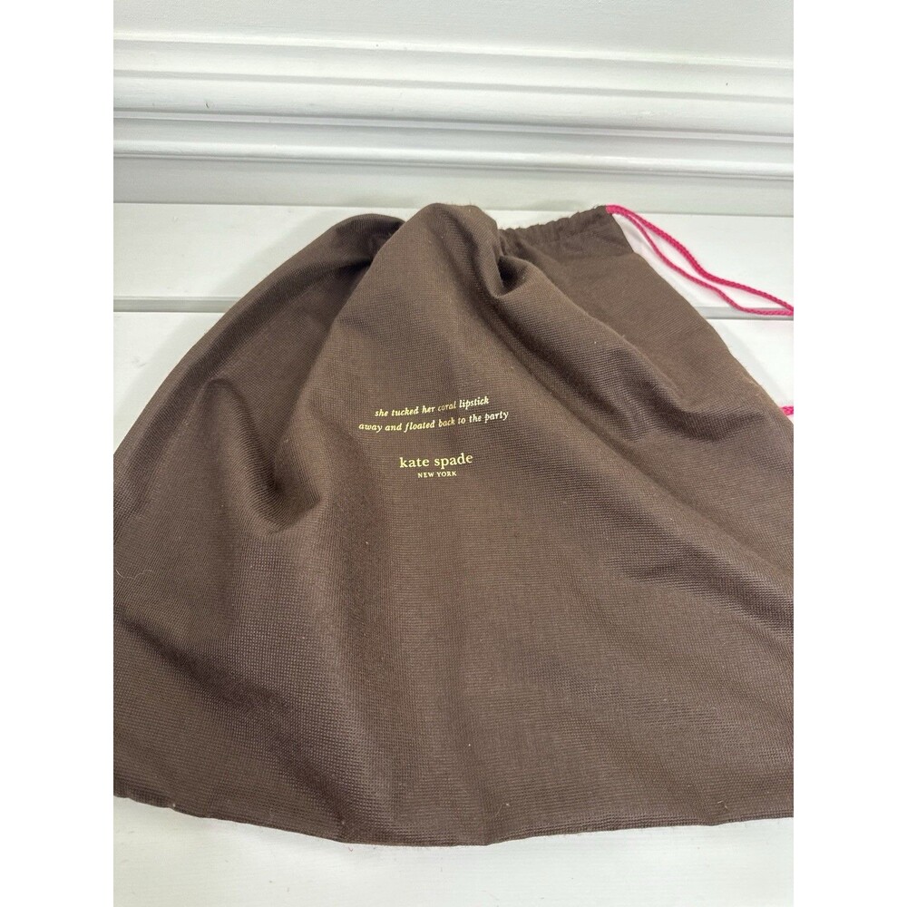 ✿ Kate Spade New York Brown Drawstring Dust Bag Purse Storage Bag Protector